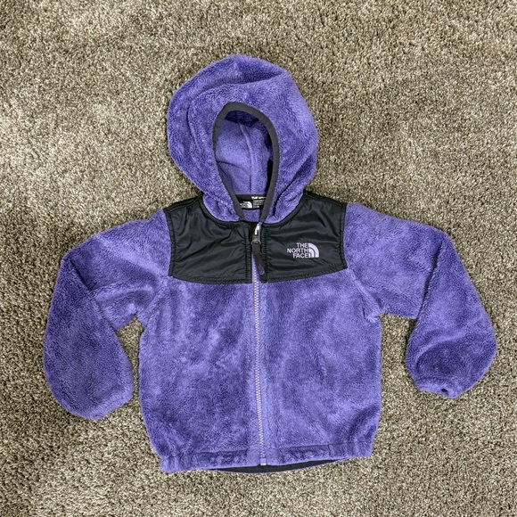 The North Face Kids Fleece Hoodie in Purple and Black - Picture 1 of 3